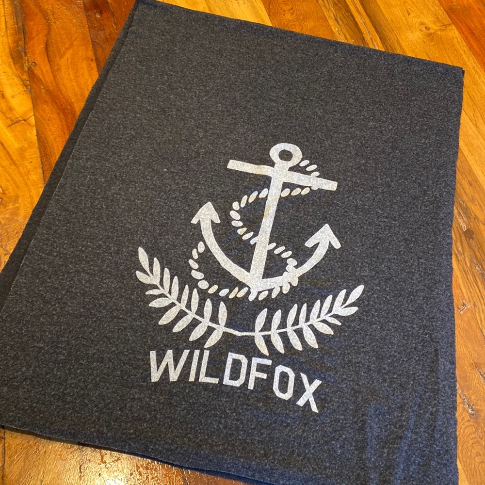 Wildfox Couture Gray Nautical Anchor Logo Graphic Scarf Wrap